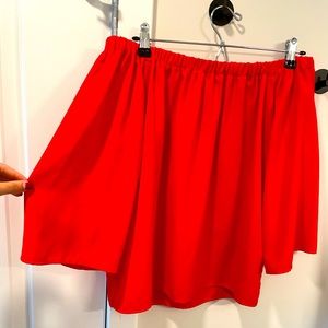 Strapless red Amanda Uprichard blouse